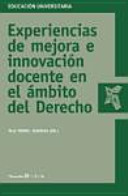 Experiencias de mejora e innovación docente en el ámbito del derecho